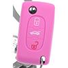 mt key Key Soft Case Cover protettiva per auto Citroen C2 C3 C4 C5 Grand Picasso Berlingo Peugeot 207 307 407 308 607 / Colore: Rosa