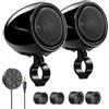 Ehaho 600W Altoparlanti per Moto Bluetooth, Stereo Impermeabile da 4'' con Amplificatore Classe-D Integrato, Bassi Potenti, USB, Telecomando Cablato, Montaggio Universale da 1,9-3,2 cm per Harley, ATV