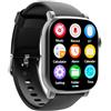Zilimontt Smart Watch per uomo e donna, orologio sportivo da 2,01 pollici HD touchscreen con lettore musicale, lettore video MP3, altoparlante esterno portatile, supporto scheda TF formato AVI (nero