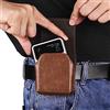 ZORSOME Custodia in pelle con clip da cintura per Samsung Galaxy Z Flip 5/4/3 5G/Motorola RAZR 40, custodia a portafoglio con chiusura magnetica, custodia da cintura con clip in metallo (marrone)