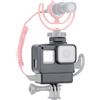 Generic V2 Vlog Case Action Camera Housing Shell Vlogging Cage Frame con Cold Shoe Mount per GoPro Hero 7 6 5 Nero per Microfono Esterno & Pro 3.5mm Mic Adapter