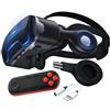 PUCIO Occhiali VR 3D Visore Realtà Virtuale con Cuffie e Controller, Occhiali Virtuali 3d per Giochi e Film, VR Headset Compatibile con Tutti Gli Smartphone da 4.7-6.5 Pollici, Regali di Natale Particolari