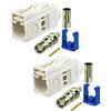 Elecbee 2PCS Connettore Fakra B RG316 Female Plug Car Radio Fakra B Bianco Crimp Connettore per cavo