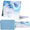 FFBOFFC Custodia Compatibile con MacBook Air 13,6 Pollici 2025-2022 Modello A2681 A3113 A3240 con Liquid Retina Display, Plastica Case Rigida Protettiva & Copritastiera & Borsa, 778 Marmo blu