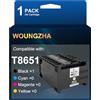 Woungzha Cartuccia d'inchiostro compatibile T8651 T8651XL Nero Inchiostro Pigmento Compatibile per Epson Workforce Pro WF-M5191 M5190 M5690 M5693 M5193 (1 Nero)
