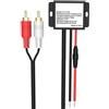 RANRAO Auto 12V-24V Aux Modulo Adattatore Ricevitore Musica Kit Auto con 2 ingresso per RCA Aux Audio per Autoradio Altoparlante Stereo