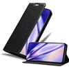 Cadorabo Custodia compatibile con Realme 5 PRO/Realme Q in NERO DI NOTTE - Coperchio protettiva con chiusura magnetica, funzione stand e tasca per le carte