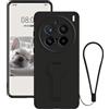 Wousunly Compatibile con Cover ViVO X200 Pro Silicone con Cordino Antiurto, Custodia ViVO X200 Pro Sottile con Supporto Protezione Case (Nero)