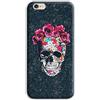 Mixroom - Cover Custodia Back case In TPU Silicone Morbido Per iPhone 16E Fantasia Teschio Con Cappello Di Rose M589