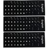 LAANCOO 3 Keyboard Stickers PCS Inglese, Pelli Tastiera Non Trasparenti con Sfondo Nero su Bianco Lettering per Portatili, Desktop-Inglese