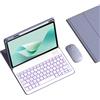 HLTOOP Custodia con Tastiera per Redmi Pad PRO 12,1 Pollici, Tastiera Bluetooth Wireless Rimovibile Retroilluminata A 7 Colori con Portapenne Integrato, Mouse per Tablet,Viola