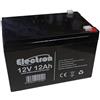 Electron 12V 12AH batteria ricaricabile al piombo VRLA Faston F2 6.35mm Per allarmi antifurti, sistemi di sicurezza, Batterie di ricambio per UPS USV, Solar, Solarpanel