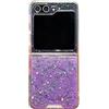 BLOTECH Cover for Samsung Galaxy Z Flip 6 Glitter Custodia con Brillantini Lamina d'oro Design Silicone Gel Soft TPU Bumper Protezione Cover Shockproof Coperture Galaxy Z Flip 6,Viola