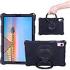 LGZADD Custodia per bambini compatibile con Samsung Galaxy Tab S6 10.5 2019 SM-T860/T865, custodia leggera in morbido silicone, con cinghia da polso e tracolla, supporto girevole (nero)