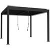 Outsunny Pergola 3x3 m, Copertura per Terrazza in Alluminio con Illuminazione LED, Telecomando, Tetto a Lamelle Regolabile | Aosom Italy