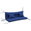 Outsunny Set da 4 Cuscini per Seduta Idrorepellenti con Lacci, 10 cm di Spessore, 150x50 cm, Blu | Aosom Italy