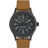 Timex Men's Expedition Scout Solar 40mm Quartz Leather Strap, Beige, 20 Casual Watch (Model: TW4B247009J)