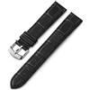 Timex 18mm Genuine Leather Quick-Release Strap Black Croco with Silver-Tone Buckle