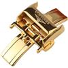 ROUHO Cerniera Orologio a Doppio Pulsante Cerniera Pieghevole Cinturino Orologio per Longines Master Conquest Elegant L2 L4-Oro 16mm