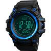 TONSHEN Uomo Outdoor Militare Sportivo Bussola Orologi da Polso Plastica LED Elettronico Multifunzione Altimetro Termometro Pedometro Calorie Doppio Tempo Allarme Digitale Orologio (Blu)