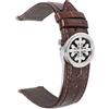 ROUHO Sgancio Rapido Ricambio Cinturino Orologio Vera Pelle Chiusura Deployante Cinturino Orologio per Patek Philippe-Marrone Scuro 21mm