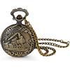 JewelryWe, orologio da tasca classico al quarzo con ciondolo a forma di mappa del marauder Locomotiva