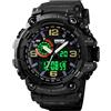 Gosasa Orologio sportivo da uomo, multifunzione, stile militare, con funzione S-Shock, digitale, a LED, impermeabile, con allarme