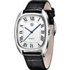 TYBERLEY RollsTimi Classico Orologio da uomo VH31 Movimento al quarzo Quadrato Cassa in acciaio inossidabile Cinturino in pelle impermeabile Semplicità Orologi da polso Business