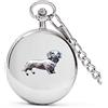 prideindetails D12 Bassotto argento lucido cassa uomo regalo quarzo orologio da tasca fob made in Sheffield