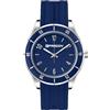 FREDDY - Orologio Donna In Silicone E Ceramica Blu E Argento, Donna, Blu, Unica
