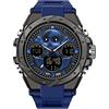 KXAITO Orologio sportivo militare da uomo, impermeabile, con visualizzazione della data, multifunzione, LED, sveglia, cronometro