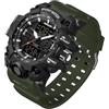 Gosasa Orologi da uomo Multi Funzione Militare S-Shock Sport Orologio LED Digital Impermeabile Allarme Orologi, 8069_Army&Green