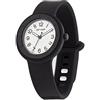 HIP HOP, Collezione Hero.Dot, Orologio Donna Night, Cinturino in Silicone Soft Touch Intercambiabile, Pratica Chiusura, Lunetta Bianca, Numeri Neri, Cassa 34 mm, Movimento al Quarzo, Nero