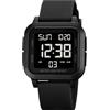 findtime Orologio digitale quadrato a LED con numeri grandi, orologio da polso per uomo e donna, unisex, per attività all'aperto, con allarme/timer/doppio orno/cronometro/12/24H, Nero , cinghia