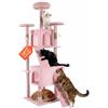 Wintem Tiragraffi XXL 170cm con Doppia Cuccia per Gatti Adulti, Albero Giochi in Sisal e Peluche, Piatteforme Relax, Ampio e Sicuro per il Massimo Divertimento dei Gatti Rosa