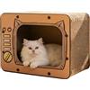 Generico Grande Graffiatoio Cartone Per Gatti - 40x22x31cm Casa Per Gatti In Cartone A Forma Di TV | Design Strutturale Traspirante | Per Protezione Mobili E Gioco Per Gattini, Conigli