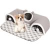 Quorvex Tunnel Letto per Gatti, Cuccia Tunnel Interna con Tre Aperture, Gioco Interattivo per Piccoli Animali Cani Arricchimento Ambiente Interno Estivo Invernale