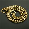 DaBingDian Catena a strozzo per Cani in Acciaio Inossidabile Resistente 19 mm, Collare a Maglie cubane in Argento e Oro 18 carati per Pit Bull, Mastino, Bulldog