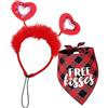 Generic Fascia per cani con cuore di San, fascia per cani | Costume adorabile con cuore e bandana set di San - Costume da vacanza per cani di taglia piccola, media e grande