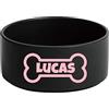 JMIPET Personalized Ceramic Dog Bowl Custom Pet Name Cat Ceramic Bowl Puppy Feeding Bowl Bottom Non-Slip Does Not Overflow Pet Bowl Kitten Puppy Food Feeder Pet Feeding Water Bowl (Black)