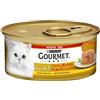 Purina Gourmet Gold Cuore morbido Cibo umido per Gatti con Pollo, 85 Gr