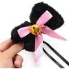 Qcwwy Set di Costumi Cosplay per Gatti, Morbide Orecchie e Coda di Gatto Soffici per le Donne, Kit di Costumi per il Carnevale di Halloween in Stile Anime (BLACK)