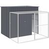 vidaXL Casetta Cani con Corsa Antracite 214x253x181 cm Acciaio Zincato
