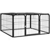 vidaXL Box Cani a 4 Pannelli Nero 100x50cm Acciaio Verniciato Polvere