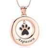 AIWENXI Collana con urna a forma di zampa, per cenere di cane, in acciaio inox, per gatto, cenere, cerchio della vita, eternità, Metallo
