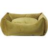 FASHION ANIMALS Cuccia Cane Completamente Sfoderabile in Morbido Velluto (S-Giallo) | Resistente, Per Cani e Gatti, Taglia Piccola Media Grande, Divanetto Imbottito, Made in Italy