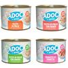 ADoC Dog Cibo Umido per Cani MIX 4 - Trancetti di Tonnetto, Filetti di Pollo, Anatra e Manzo - 24 Lattine da 170gr