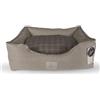 Ligo Milano - Lettino Cuccia per cani realizzata in Italia. Cuscino materasso per Cane cuccetta completamente sfoderabile e lavabile in lavatrice. (S: 64 x 53 cm, BEIGE CHIARO/MARRONE)