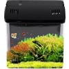 Generic Mini acquario - versatile acquario per acqua pulita, controllo della temperatura stabile con illuminazione a LED, acquario per ufficio, dormitorio, camera da, hobby, starter kit