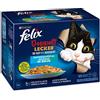 FELIX Katzennassfutter So gut wie es aussieht Doppelt Lecker in Gelee Geschmacksvielfalt aus dem Wasser, 6er Pack (6 x 12 x 85g)